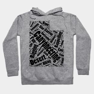 Utah Canyoneering Wordle (Black) Hoodie